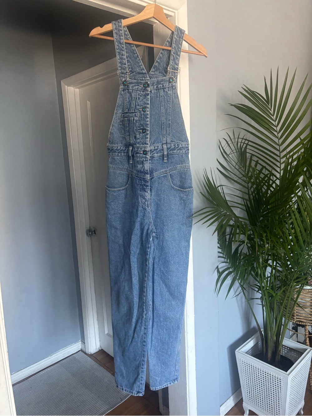 Original 90’s Vintage L.A Gear Classic Blue Denim Overalls for Women Sz M